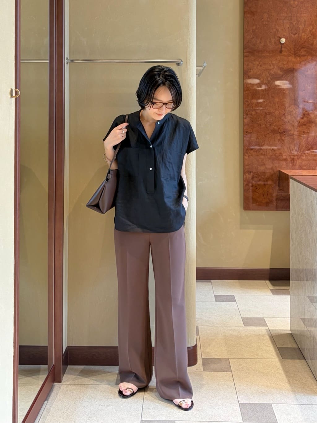 Conte コンテ ハーフスリーブ オープンフロントジャケット conte（コンテ）の「＜conte＞ハーフスリーブ ノーカラージャケット