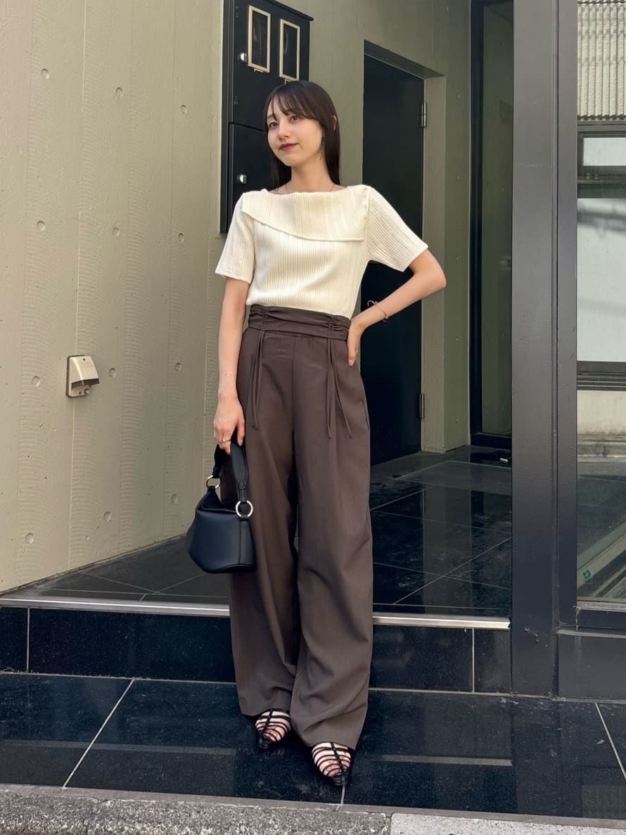 CAPRICIEUX LE'MAGE | ラップカラーリブニット | Rakuten Fashion(楽天