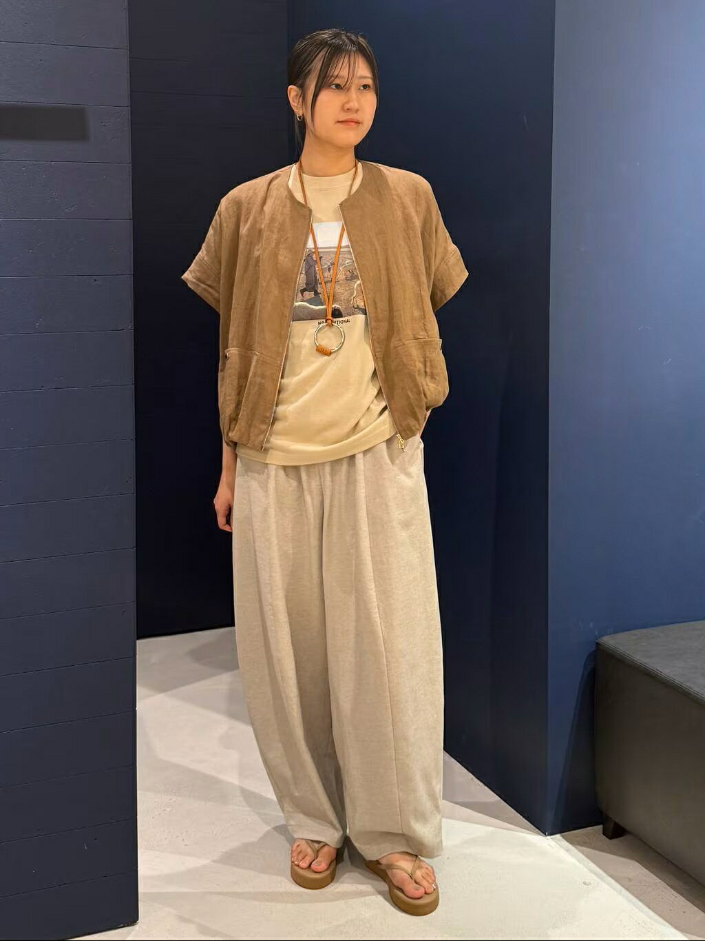Curensology | フレンチリネンジップブラウス | Rakuten Fashion(楽天