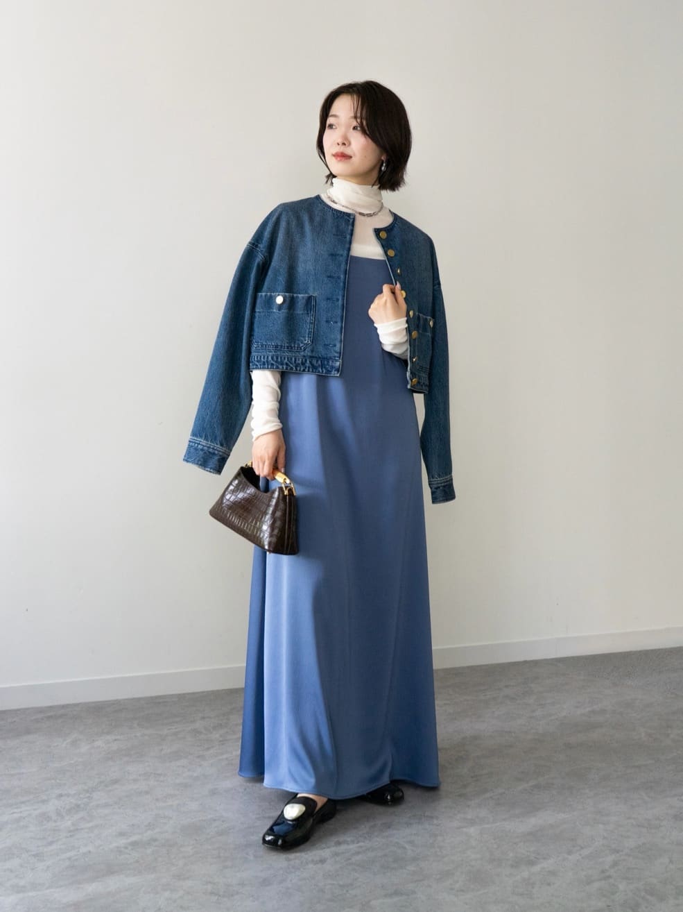 allureville | デニムノーカラージャケット | Rakuten Fashion(楽天
