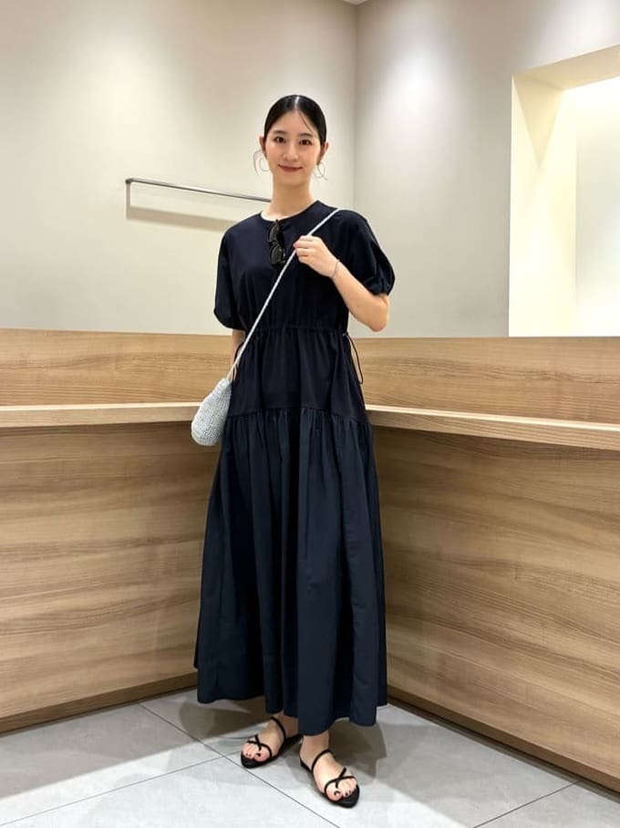 UNITED ARROWS green label relaxingのタフタ ドッキング ワンピースを