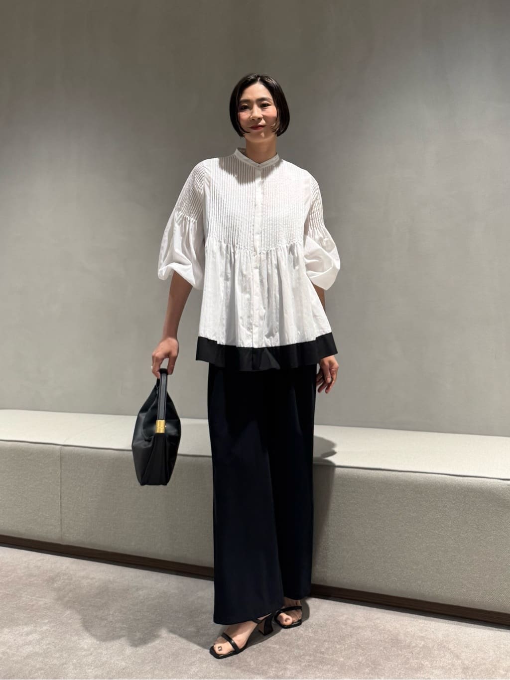 UNITED ARROWS | ピンタック バンドカラー ブラウス | Rakuten Fashion
