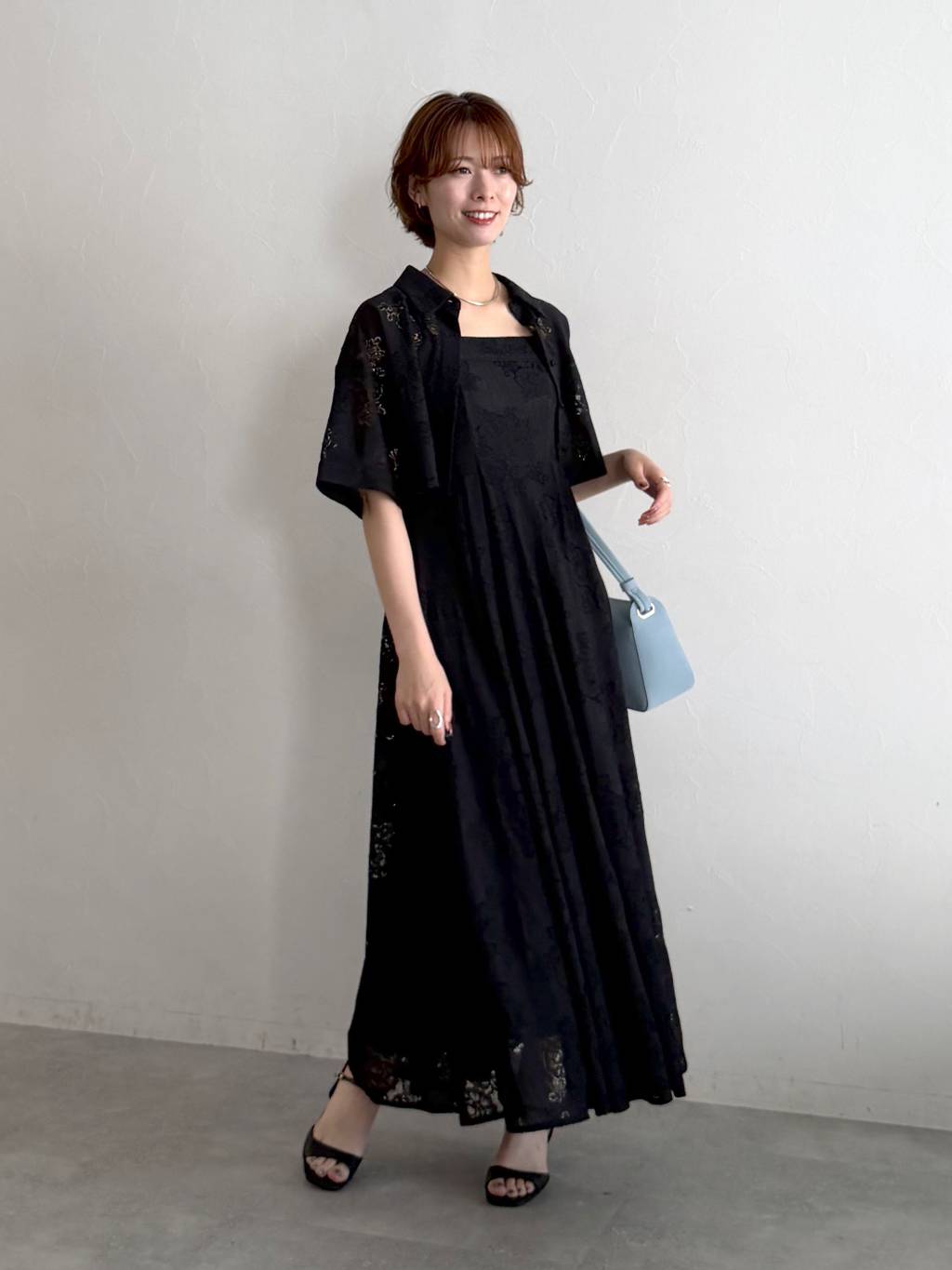 mysty womanのレースキャミワンピ半袖シャツセットを使ったコーディネートを紹介します。｜Rakuten Fashion(楽天ファッション／旧楽天ブランドアベニュー)7291199