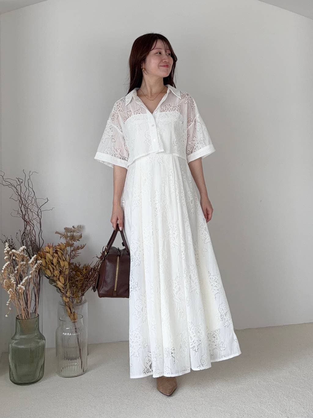 mysty womanのレースキャミワンピ半袖シャツセットを使ったコーディネートを紹介します。｜Rakuten Fashion(楽天ファッション／旧楽天ブランドアベニュー)7291240