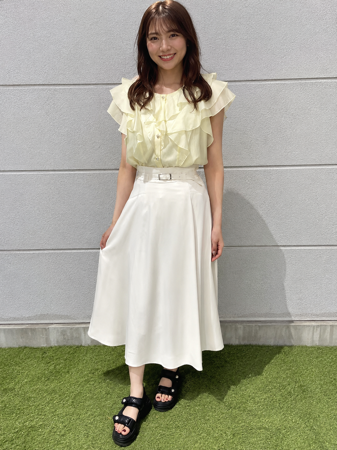 MISCH MASCHのシアーレースラッフルフリルブラウス MM628104を使った 