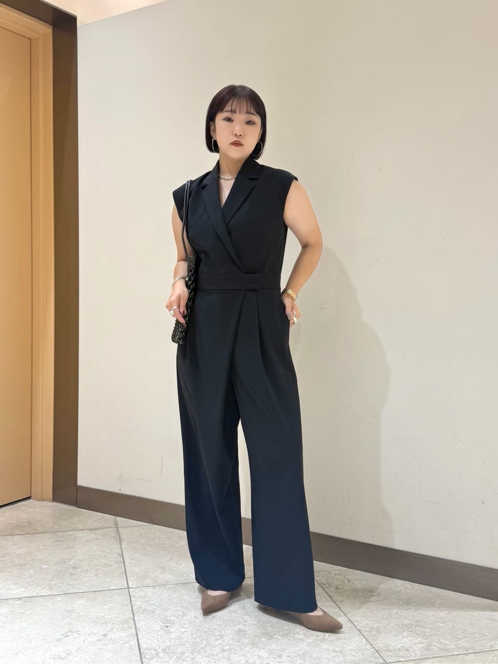 UNITED ARROWS | ツイル オールインワン -ストレッチ 防シワ 接触冷感