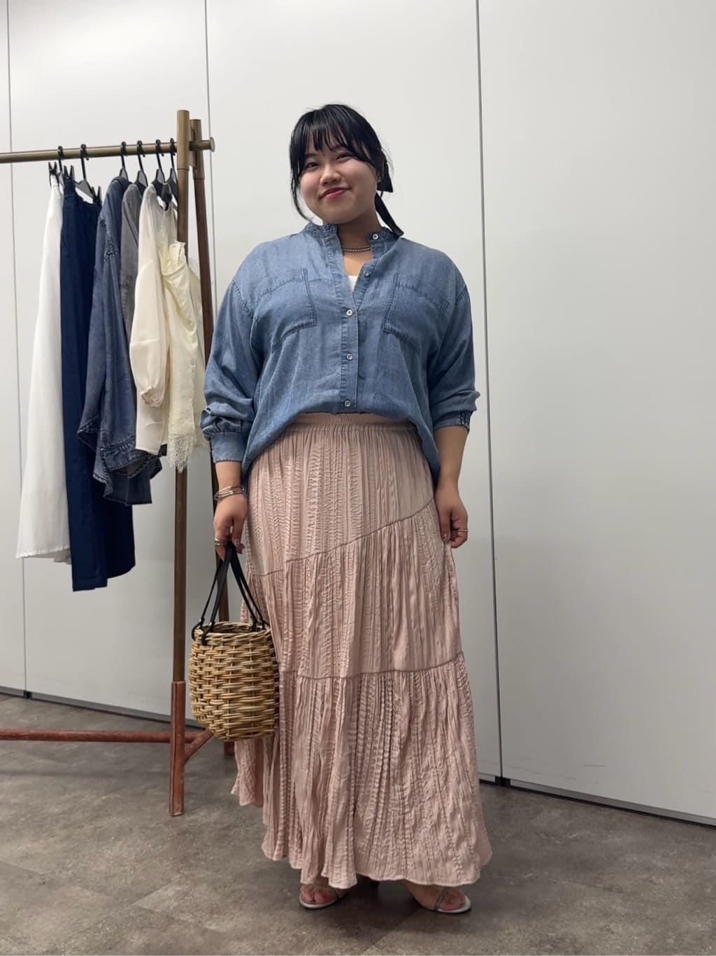 Jena espace merveilleux | ギャザーデニムシャツ | Rakuten Fashion