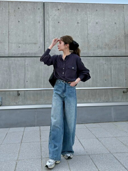 CHIC STYLEの衿リブブラウス<大きいサイズ有>シックスタイルを使ったコーディネートを紹介します。｜Rakuten Fashion(楽天ファッション／旧楽天ブランドアベニュー)7299032
