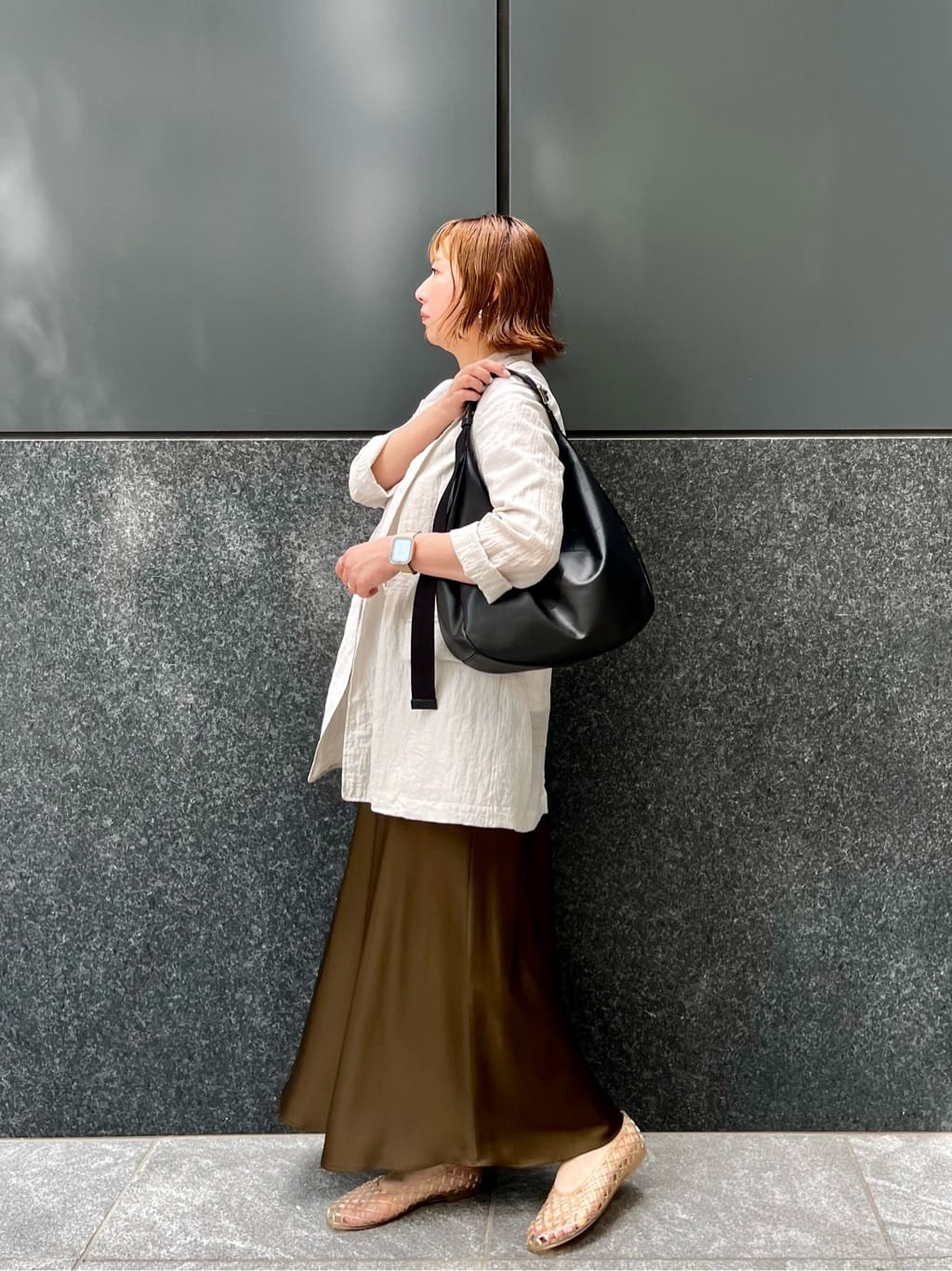 russet | 《本革/490g》ソフトレザーラウンドビッグショルダーバッグ