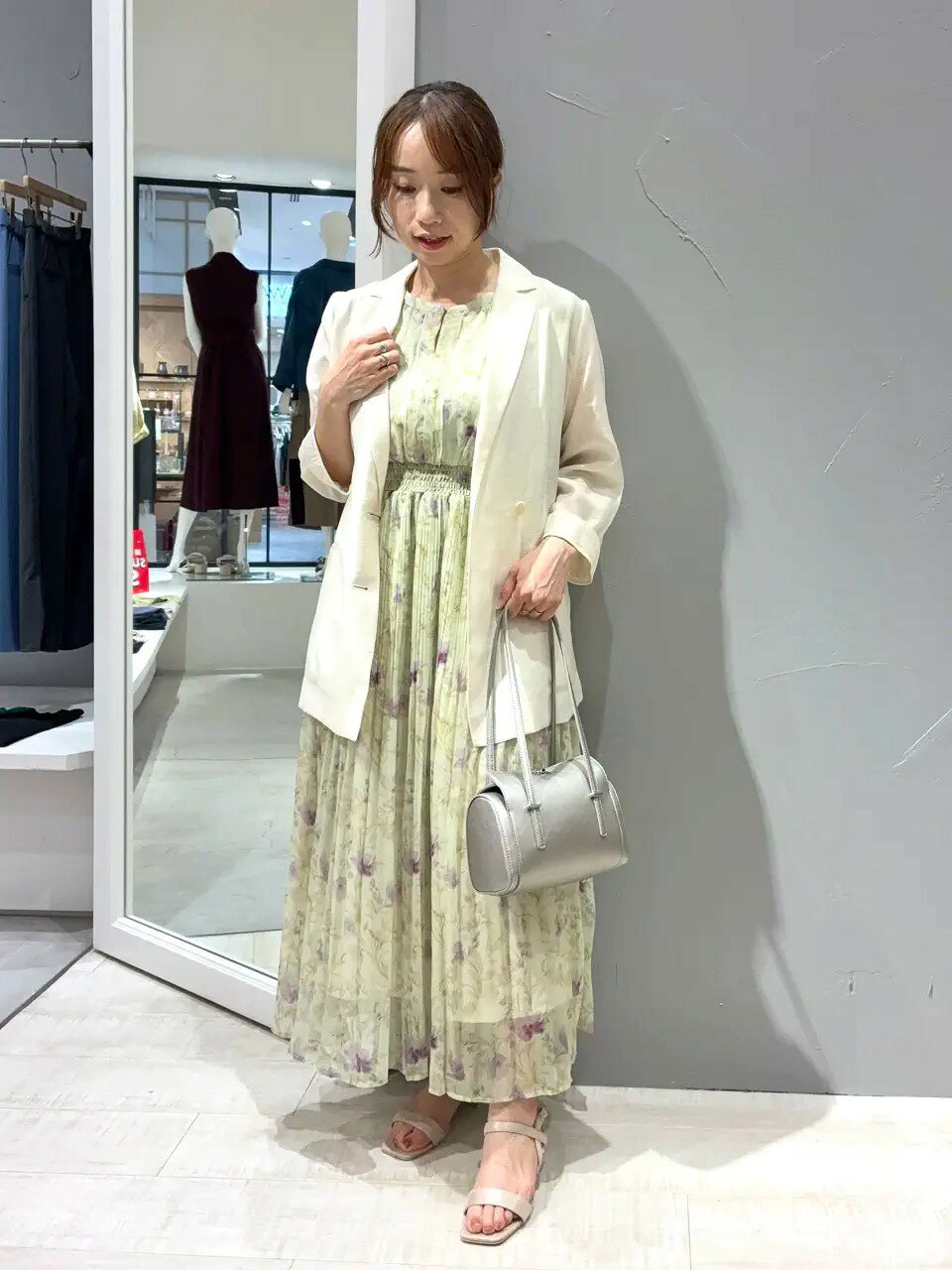YECCA VECCA | シアー花柄プリーツワンピース | Rakuten Fashion(楽天