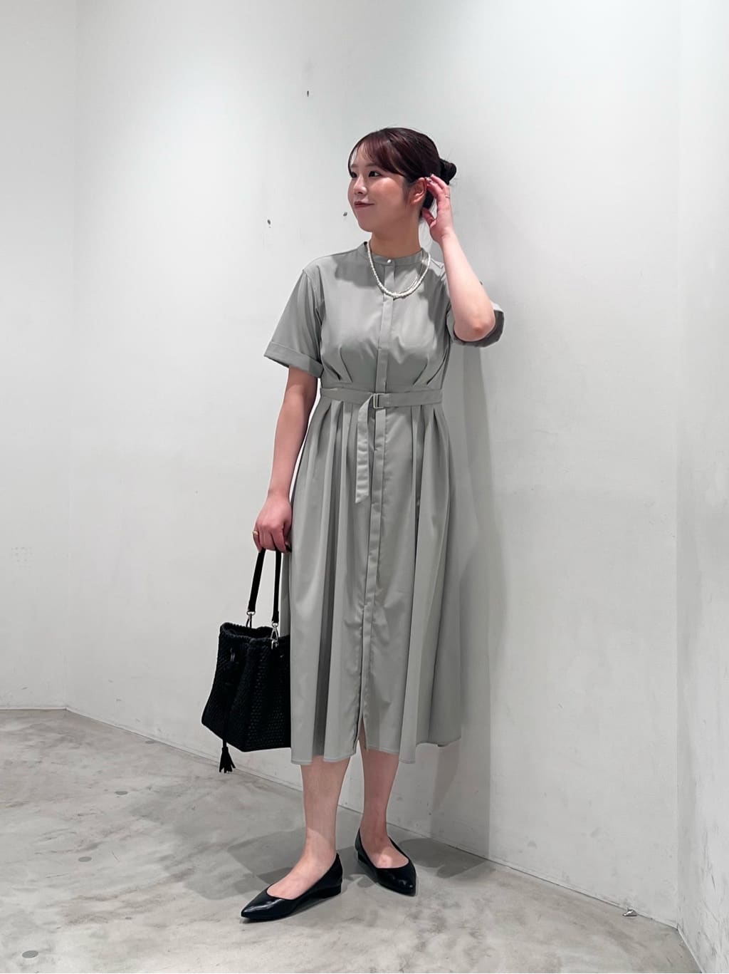 UNITED ARROWS green label relaxingのベルト フレア ワンピース