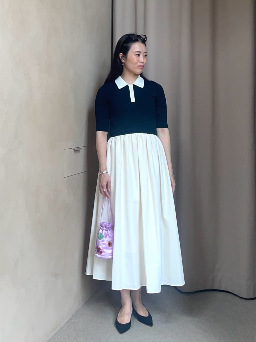 UNITED ARROWS | フィット&フレア ポロワンピース -ウォッシャブル