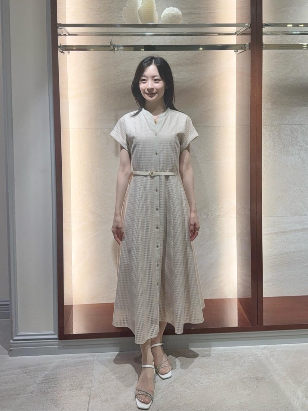 Viaggio Bluの【新色追加】ラッセルレースチェックワンピースを使ったコーディネートを紹介します。｜Rakuten Fashion(楽天ファッション／旧楽天ブランドアベニュー)7305583