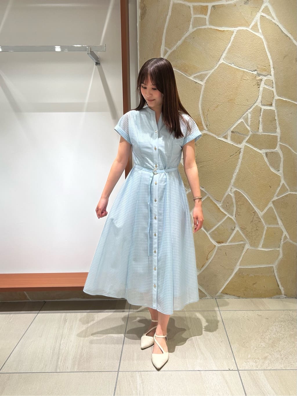 Viaggio Bluの【新色追加】ラッセルレースチェックワンピースを使ったコーディネートを紹介します。｜Rakuten Fashion(楽天ファッション／旧楽天ブランドアベニュー)7305589