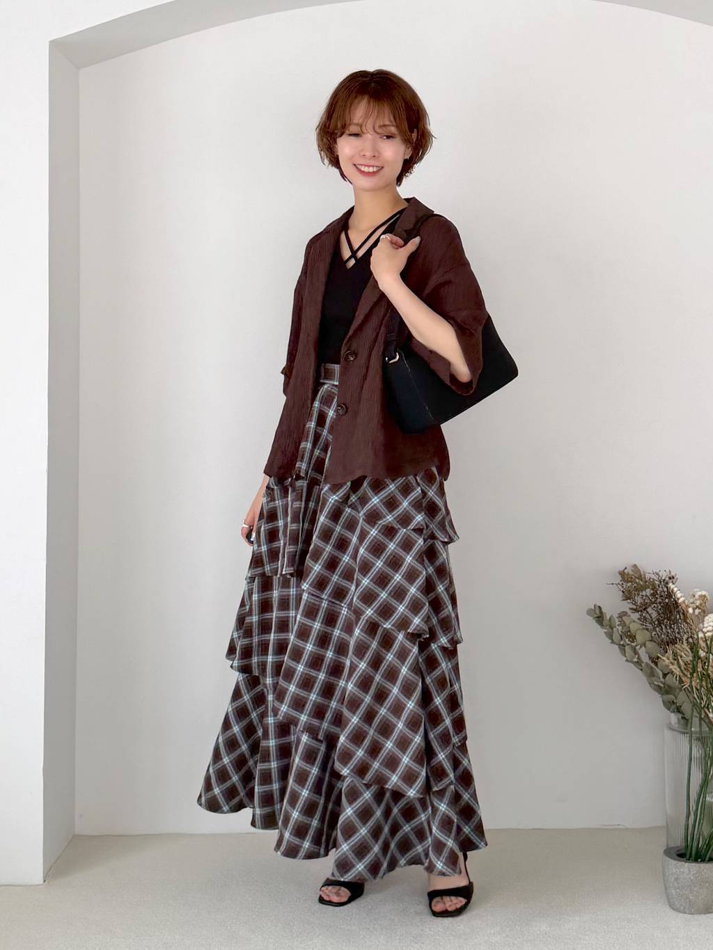 mysty womanの楊柳ジャケット半袖を使ったコーディネートを紹介します。｜Rakuten Fashion(楽天ファッション／旧楽天ブランドアベニュー)7306866