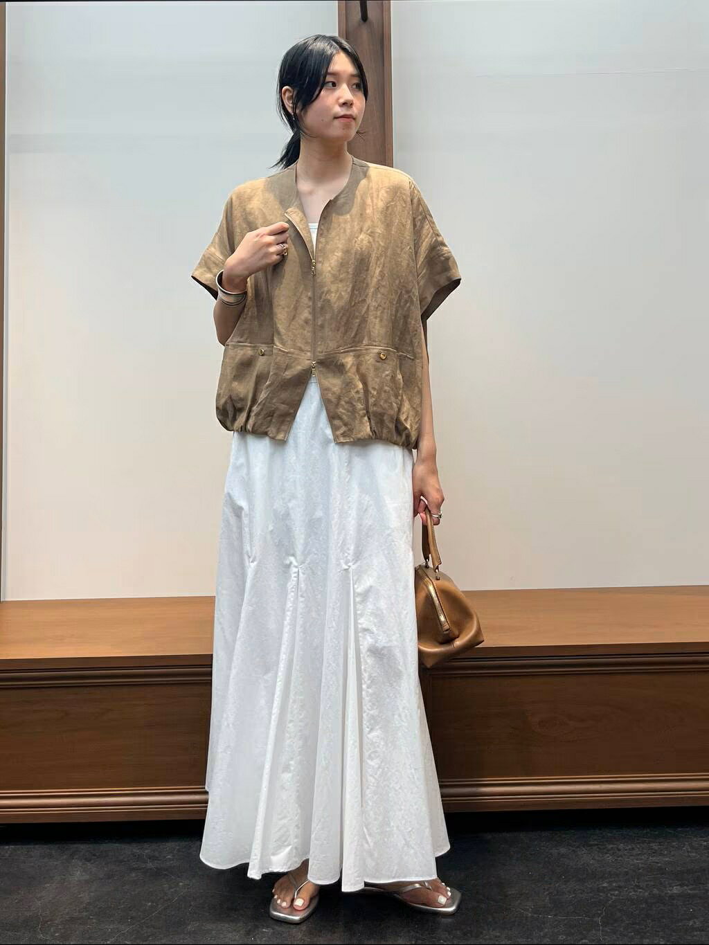 Curensology | フレンチリネンジップブラウス | Rakuten Fashion(楽天