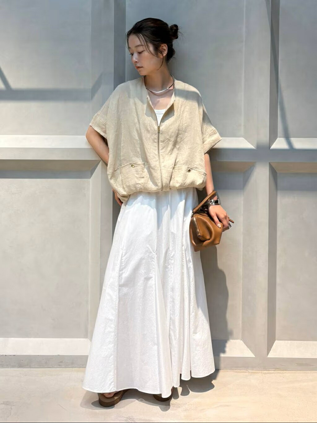 Curensology | フレンチリネンジップブラウス | Rakuten Fashion(楽天