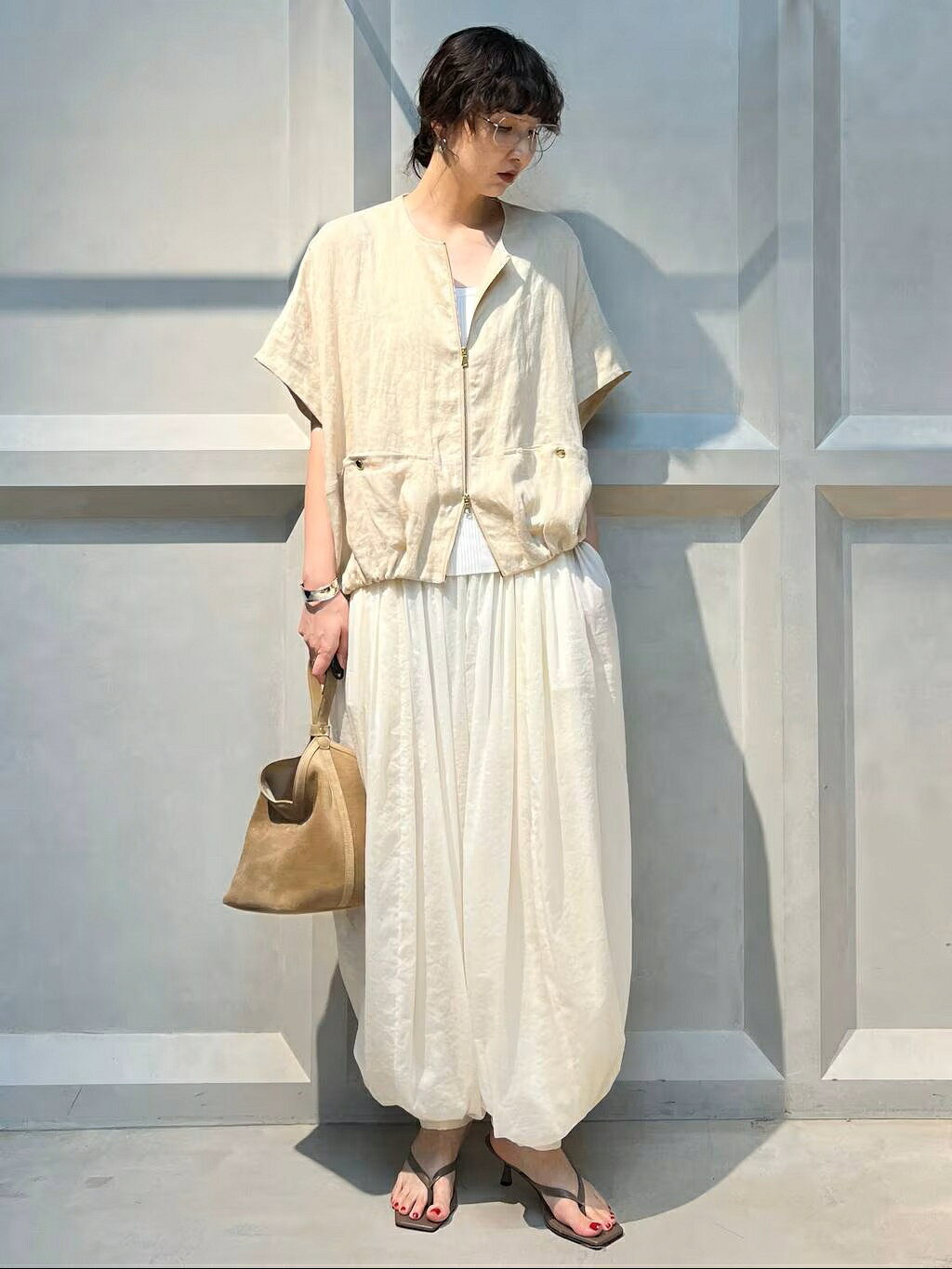 Curensology | フレンチリネンジップブラウス | Rakuten Fashion(楽天