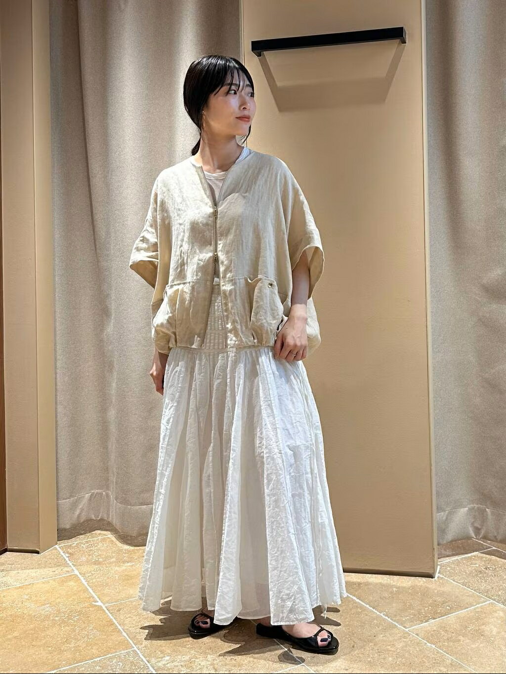 Curensology | フレンチリネンジップブラウス | Rakuten Fashion(楽天