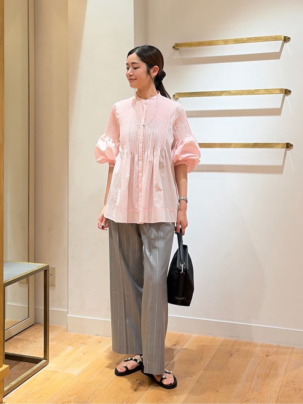 UNITED ARROWS | ピンタック バンドカラー ブラウス | Rakuten Fashion