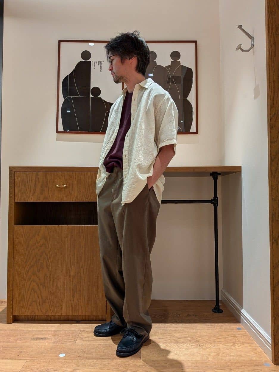 ＜Steven Alan＞ RENURMY アウト ワンプリーツ スラックス STEVEN ALAN（スティーブンアラン） ワイドパンツ スラックス RENURMY