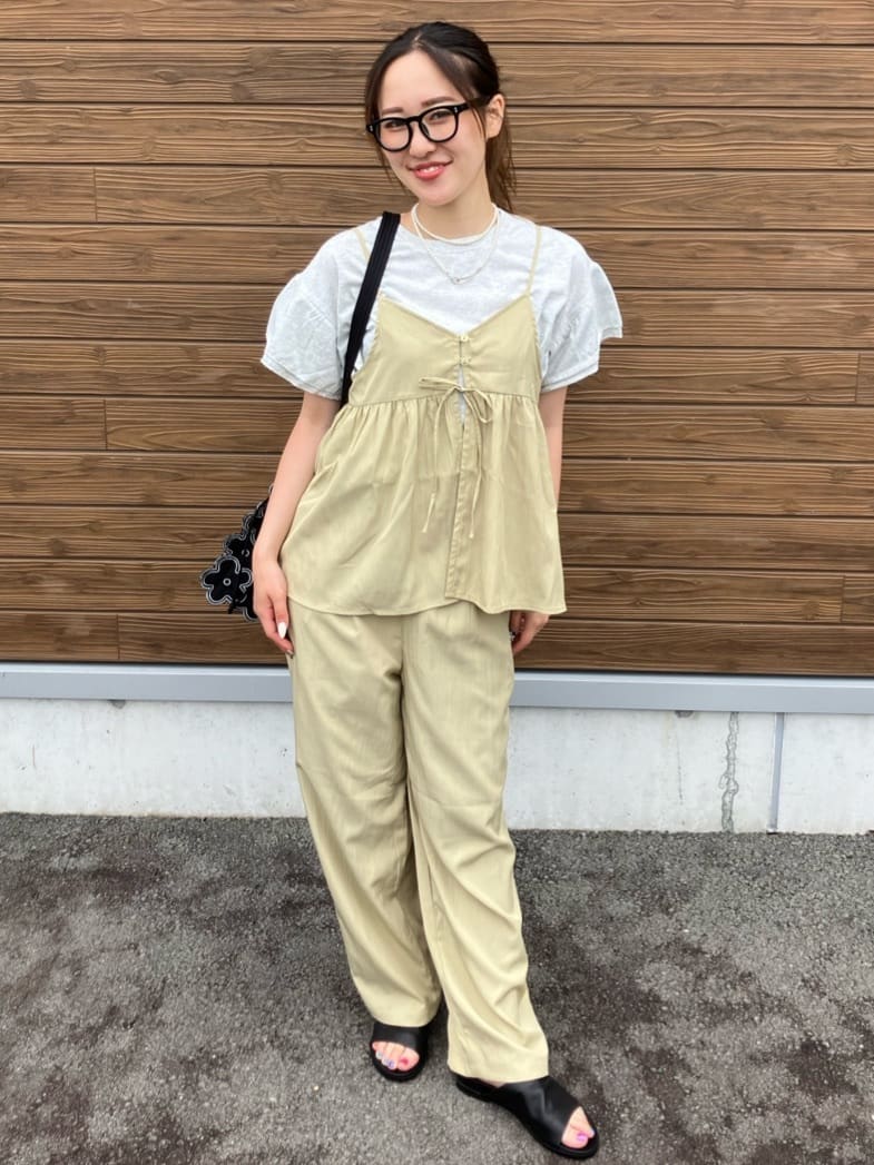 FREAK’S STOREの【接触冷感/吸水速乾/マシンウォッシャブル】 SUMMERCOOL リボン付き キャミソールセットアップを使ったコーディネートを紹介します。｜Rakuten Fashion(楽天ファッション／旧楽天ブランドアベニュー)7314027