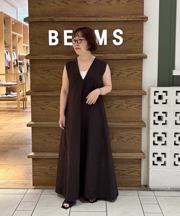 Demi-Luxe BEAMS | 【夏新作・洗える】シンプル リネン 2WAY ドレス .M