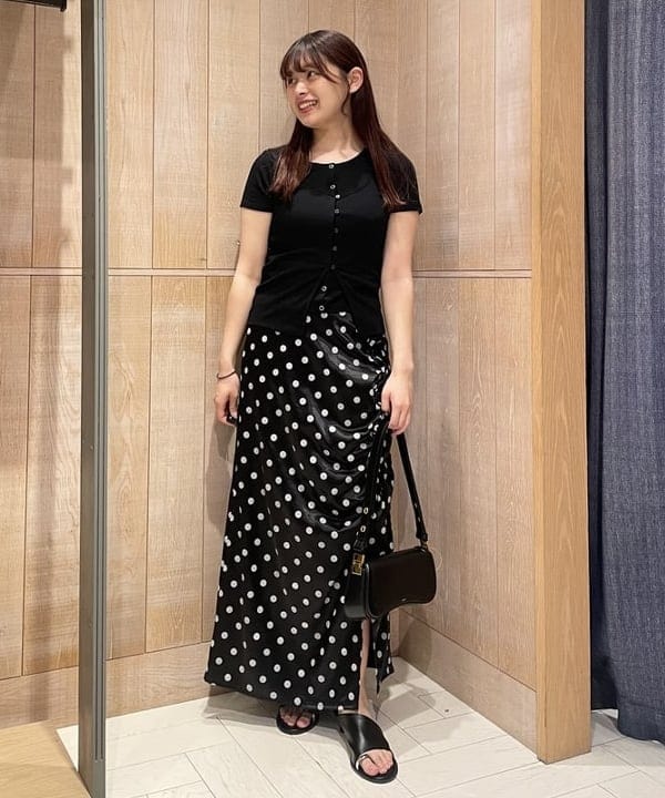 BEAMS WOMEN | ドット サテン フリル スカート | Rakuten Fashion(楽天