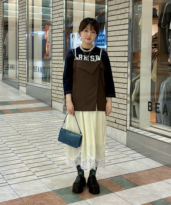 BEAMS WOMEN | フェイクレザー アシンメトリー キャミソール | Rakuten