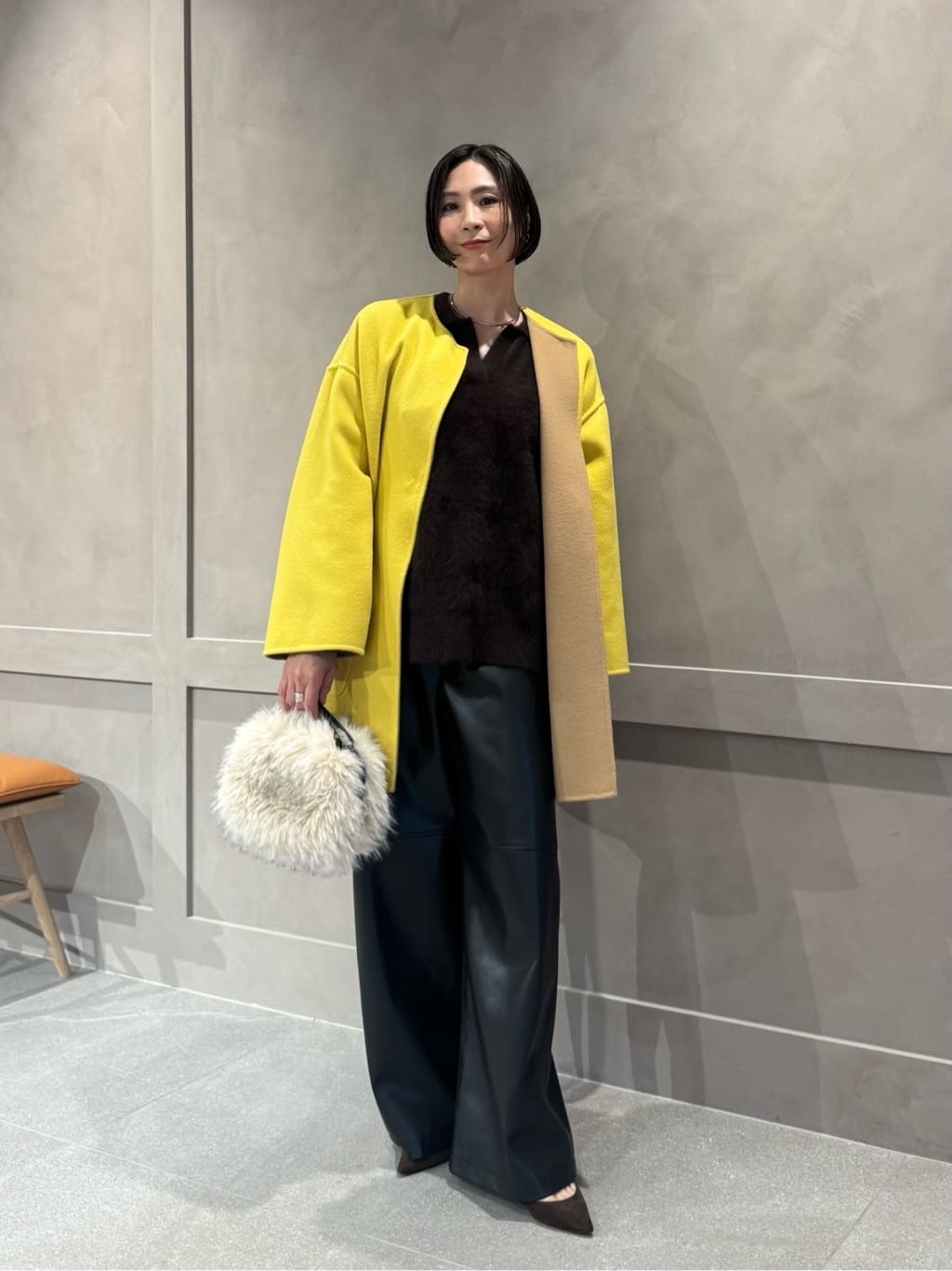 UNITED ARROWS | バイカラー リバー ミドルコート | Rakuten Fashion