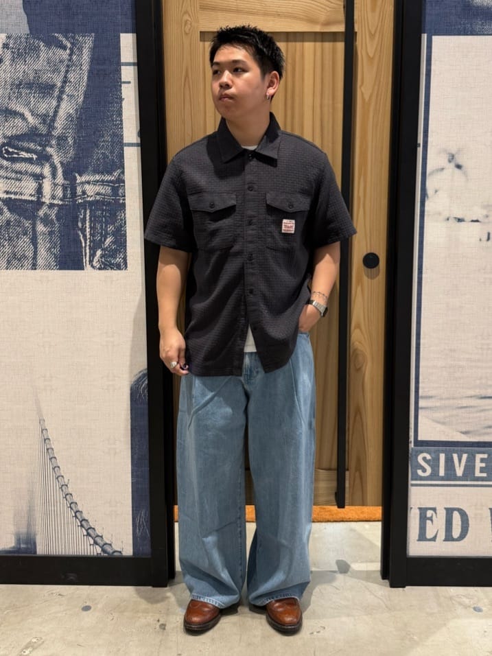 Levi's | BLUETAB(TM) ワイドプリーツ CROP ジーンズ ライトインディゴ