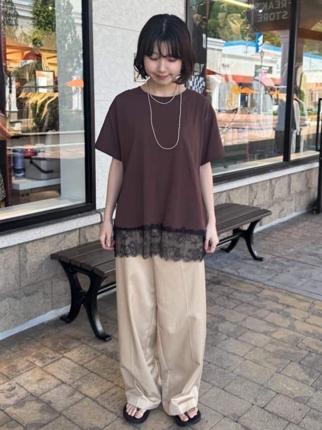 FREAK’S STOREの裾 レースドッキング Tシャツ/異素材ドッキング 全3色を使ったコーディネートを紹介します。｜Rakuten Fashion(楽天ファッション／旧楽天ブランドアベニュー)7319246