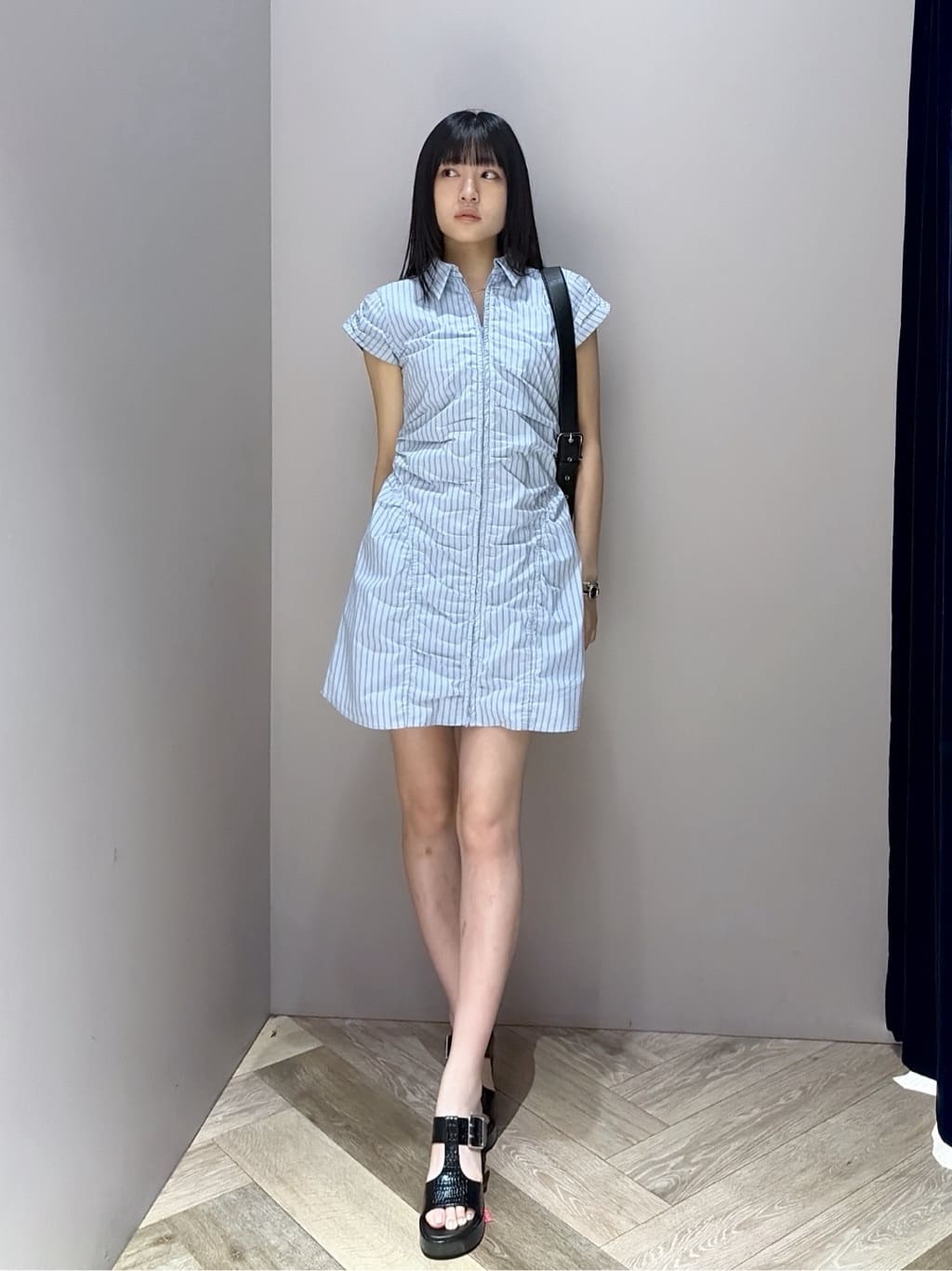 moussy | GATHER SHIRT MINI ドレス | Rakuten Fashion(楽天