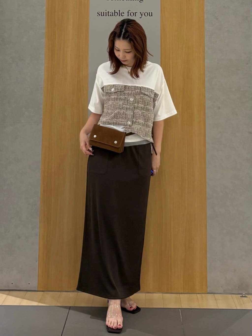 Vin | ツイード&チュールドッキングTシャツ | Rakuten Fashion(楽天