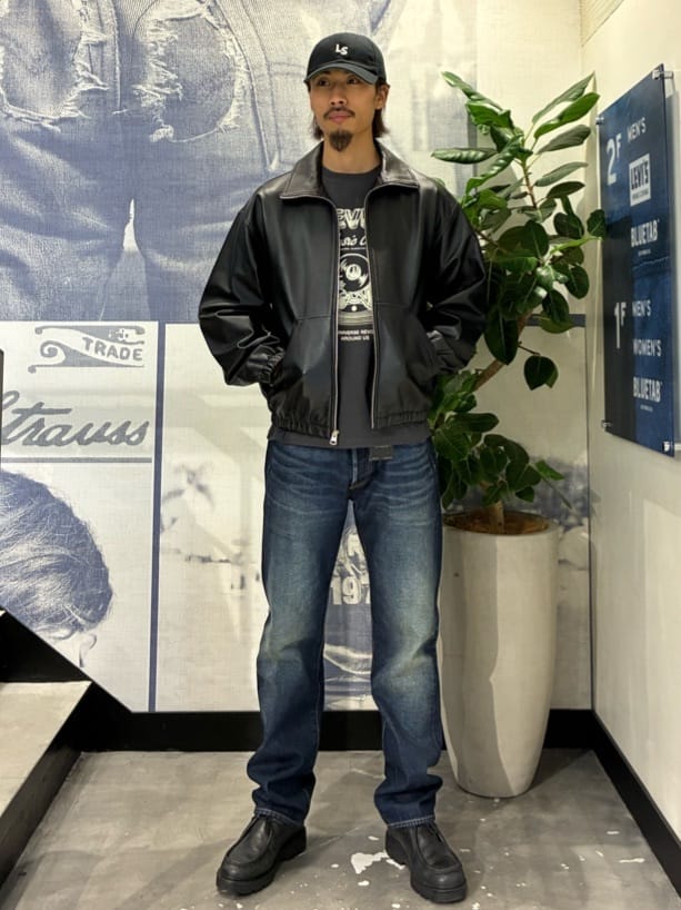 Levi's | PREMIUM BLACK FULLZIP SPORTS LEATHER JACKET | Rakuten