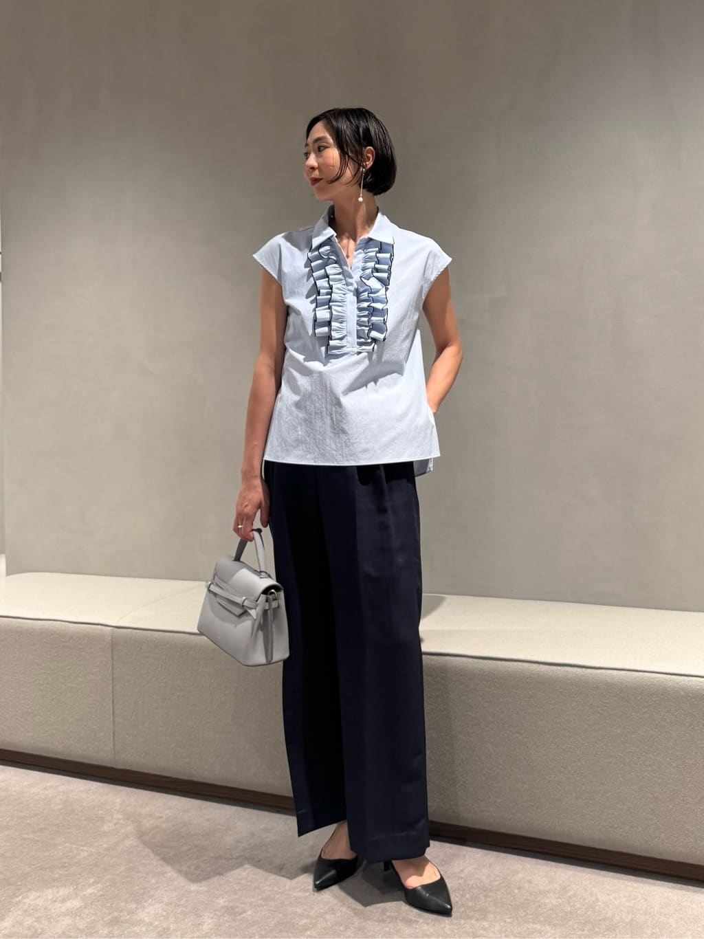 UNITED ARROWS | メロー フリル スキッパー フレンチスリーブ シャツ