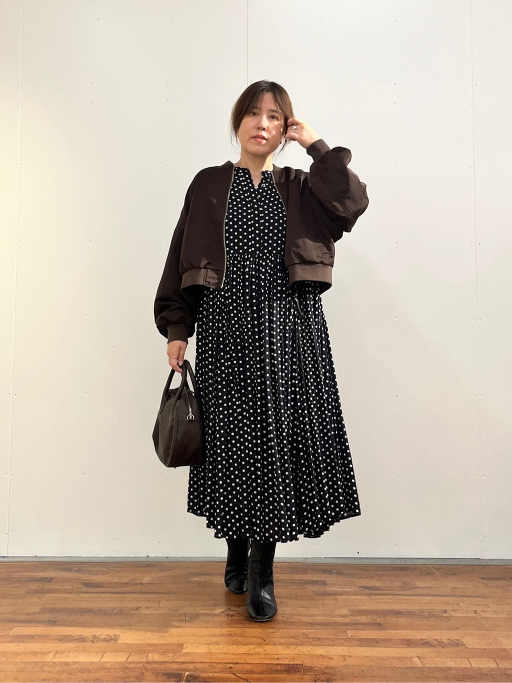BEARDSLEY | 《近日完売サイズ追加予約決定》ドットギャザーワンピース