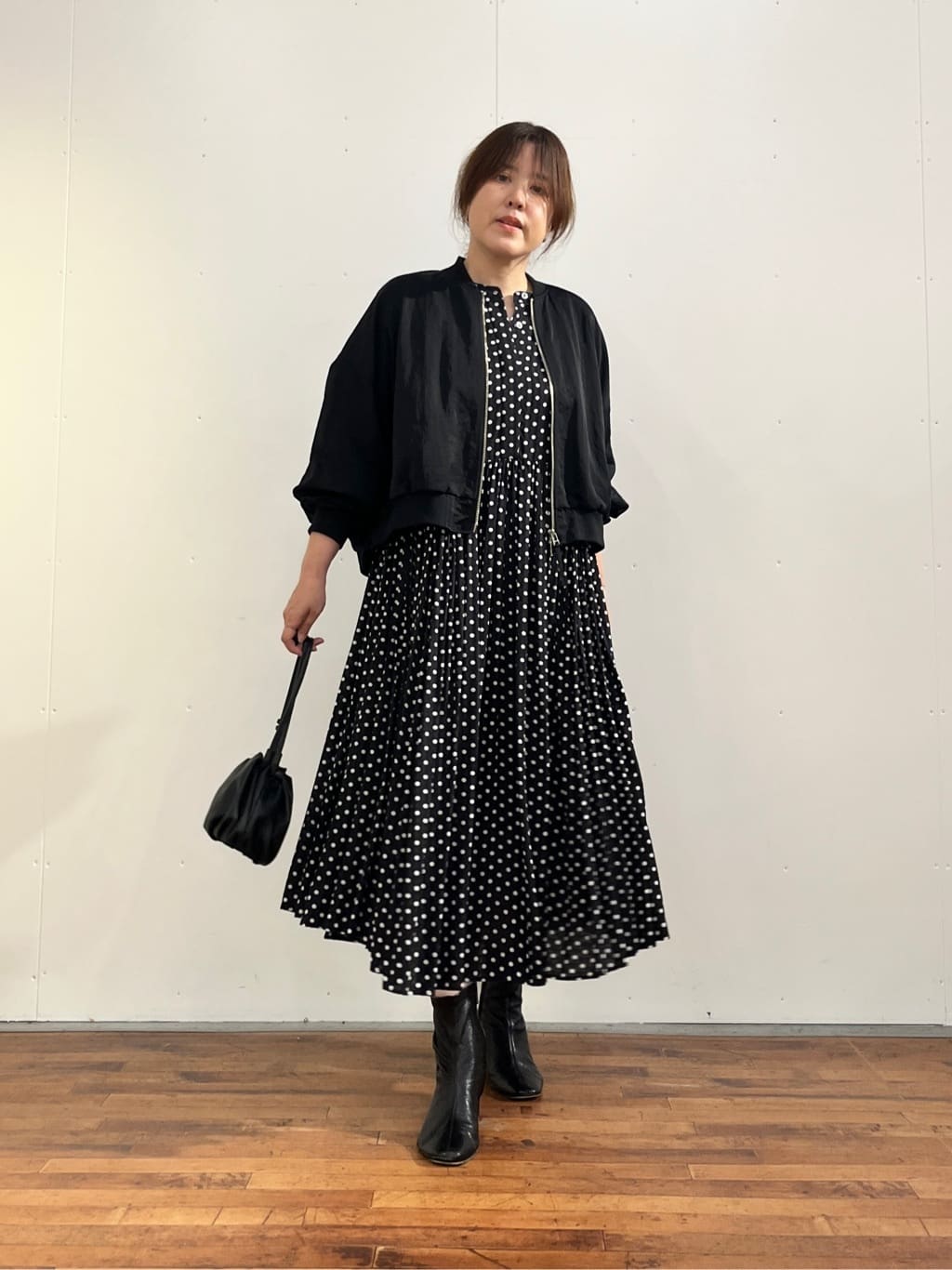 BEARDSLEY | 《近日完売サイズ追加予約決定》ドットギャザーワンピース