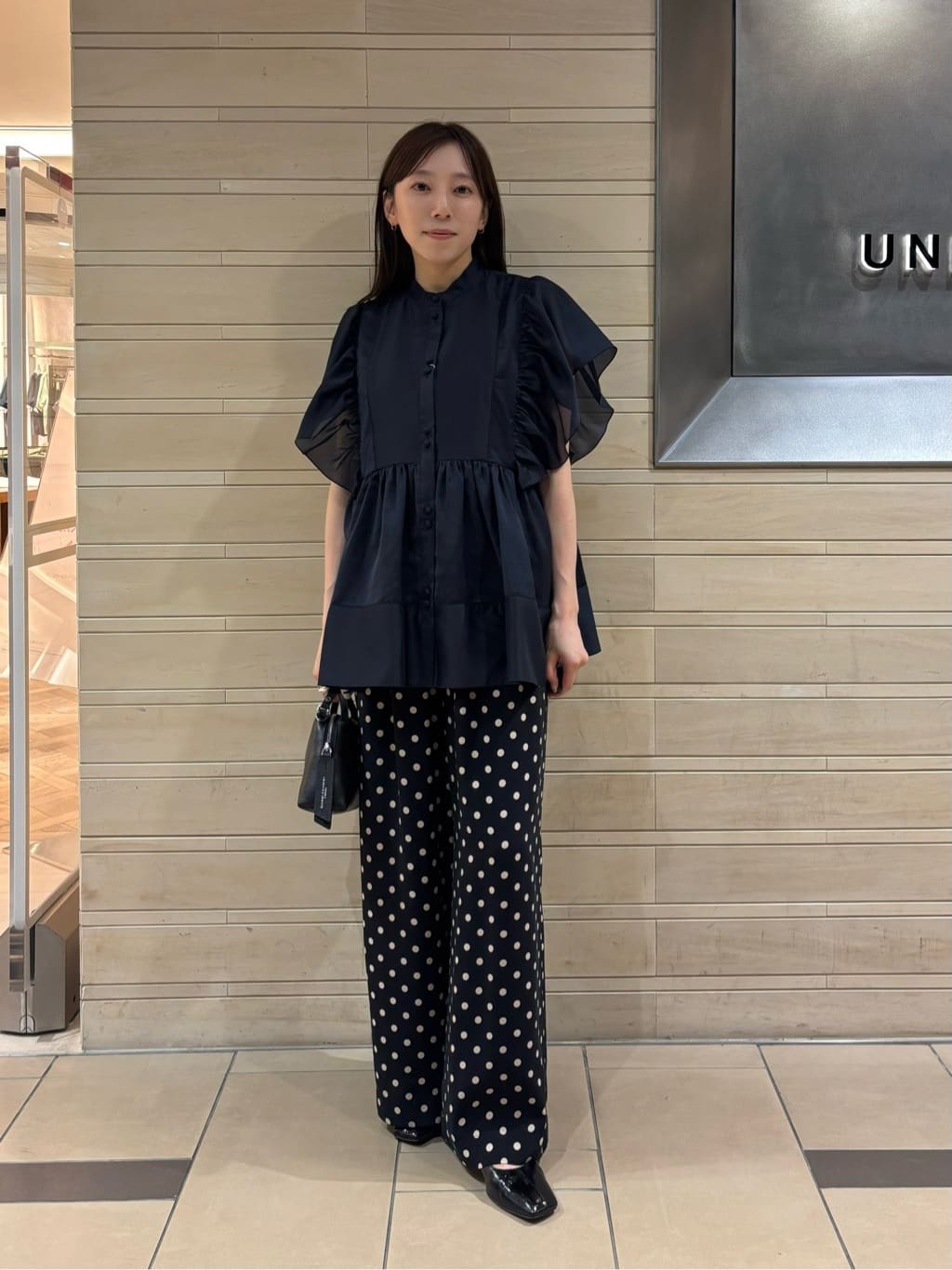 UNITED ARROWS | シルキー ギャザー フリルブラウス -ウォッシャブル