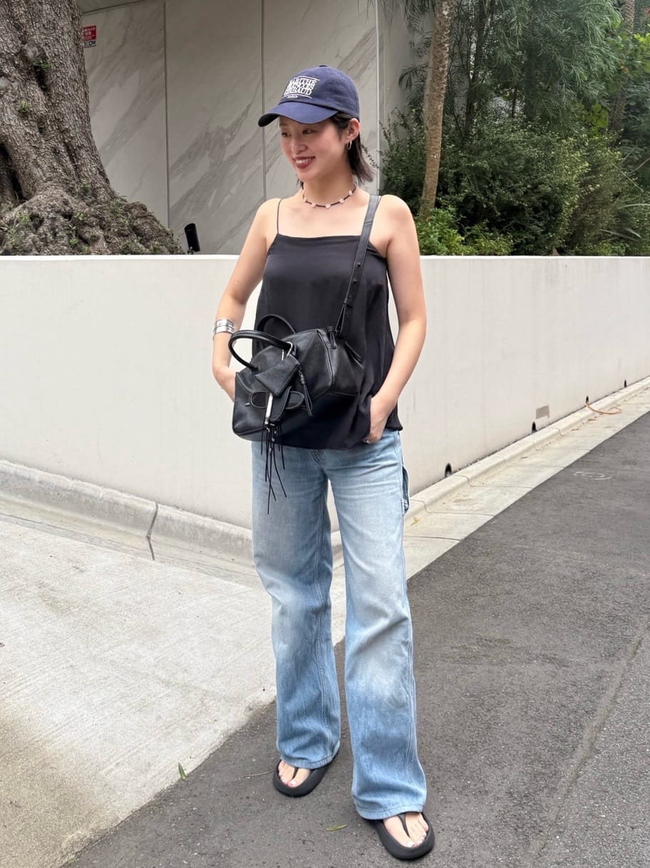 ear PAPILLONNERの《uchida企画》本革2WAYシンプルボストンバッグを使ったコーディネートを紹介します。｜Rakuten Fashion(楽天ファッション／旧楽天ブランドアベニュー)7330908