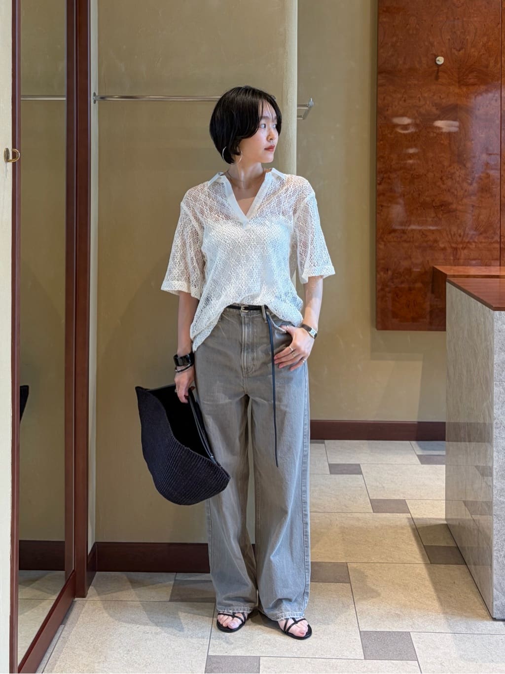 UNITED ARROWS | <conte>メッシュ スキッパー プルオーバーシャツ