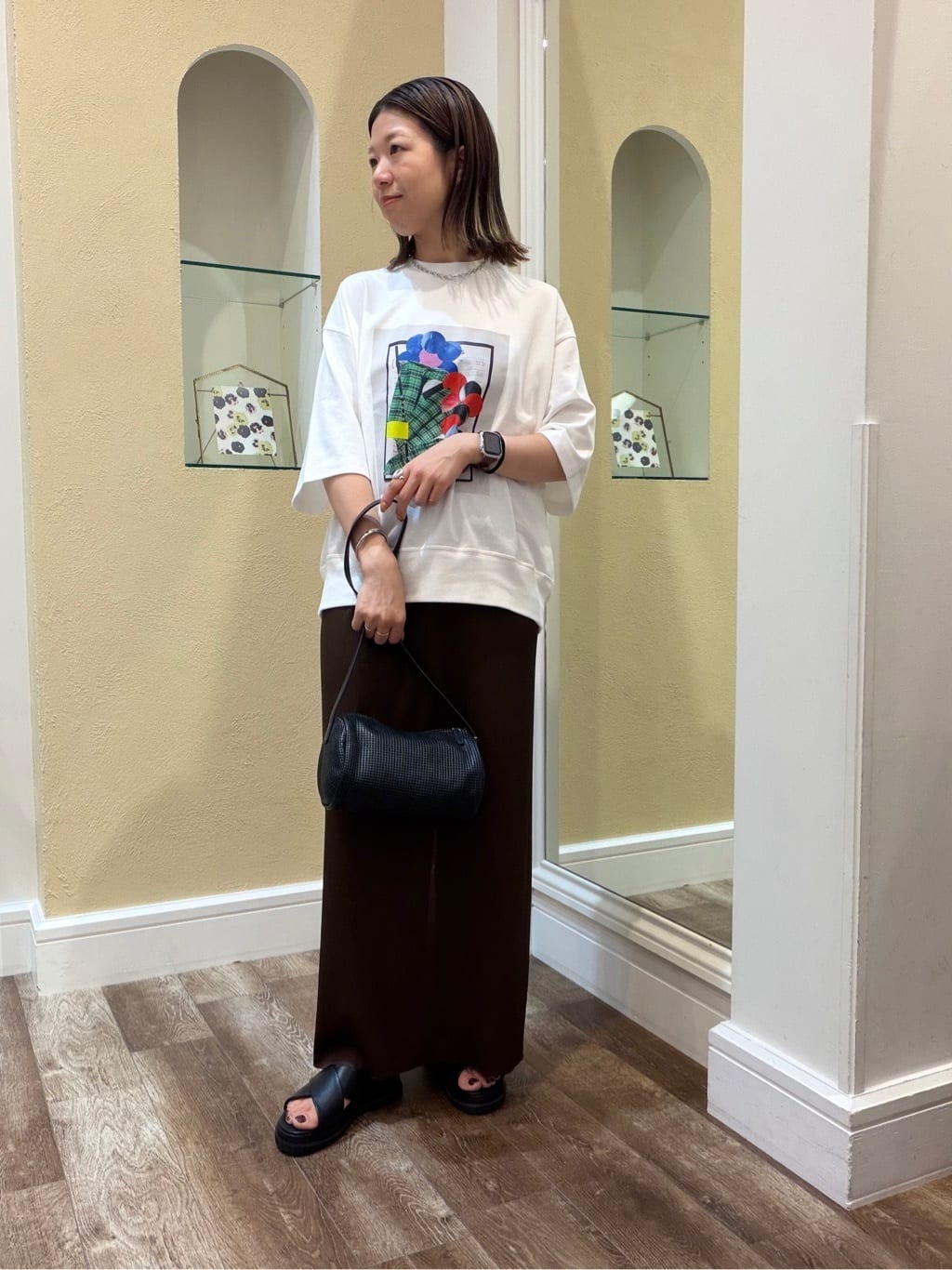BLEU COMME BLEUのブルーコム テレコジャージタイトスカートを使ったコーディネートを紹介します。｜Rakuten Fashion(楽天ファッション／旧楽天ブランドアベニュー)7331493