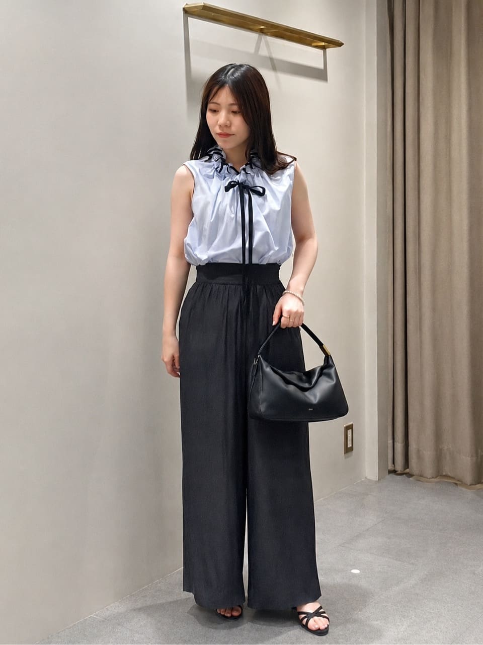 UNITED ARROWS | スタンド フリル ノースリーブ ブラウス