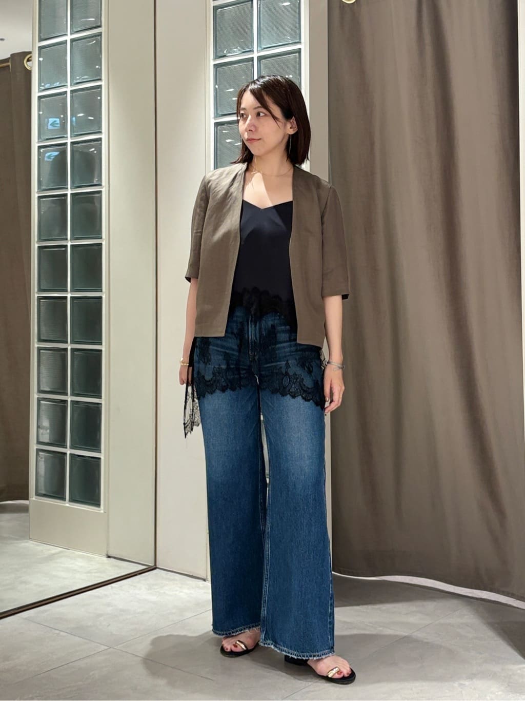 UNITED ARROWS | <conte>アシンメトリー レース キャミソール