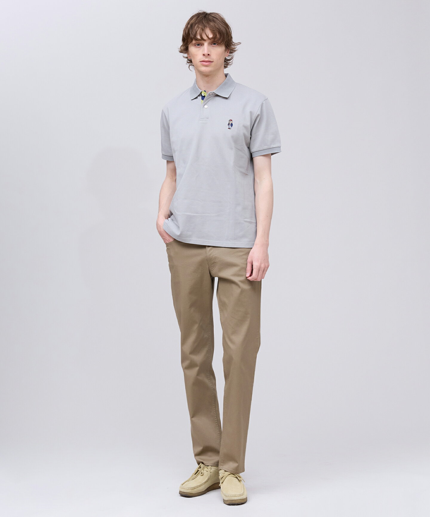 新品タグ付 J.PRESS ポロシャツ L ボーダー 茶 ブルドッグ 日本製現行 J.PRESS | 1枚で品よく決まる【BULLDOG BOY / 8色展開】カノコレジメン