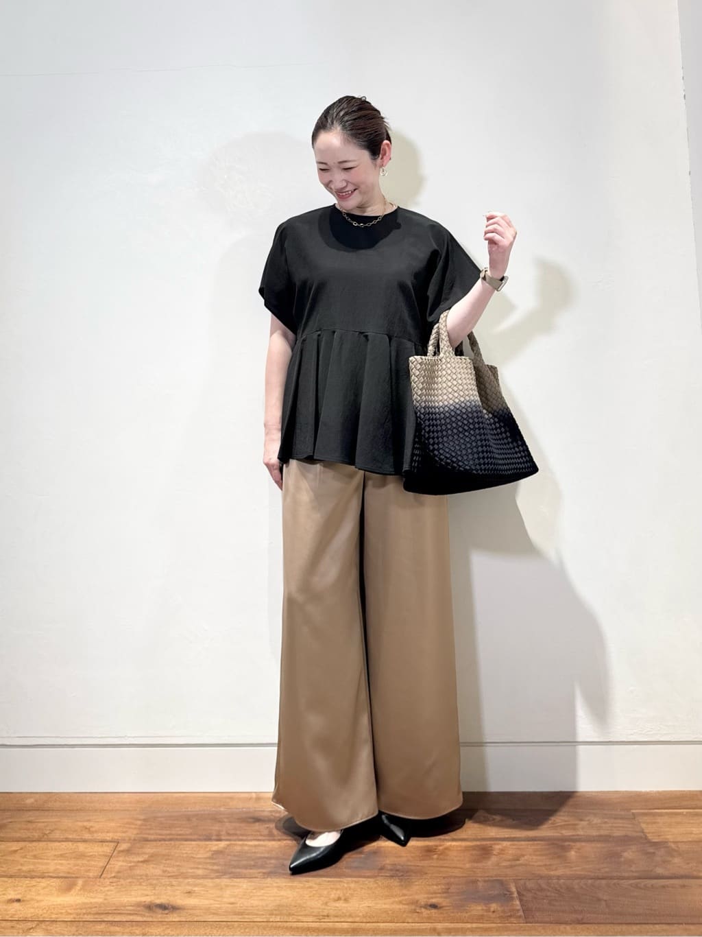 allureville | リネンラミーペプラムブラウス | Rakuten Fashion(楽天