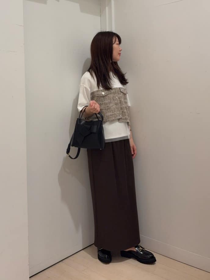 Vin | ツイード&チュールドッキングTシャツ | Rakuten Fashion(楽天