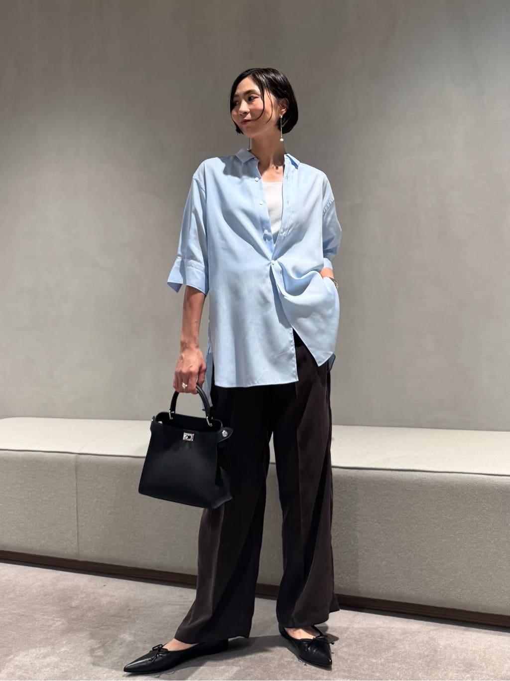 【お値下げ】Conte コンテ ハーフスリーブ オープンフロントジャケット conte（コンテ）の「＜conte＞ハーフスリーブ ノーカラージャケット