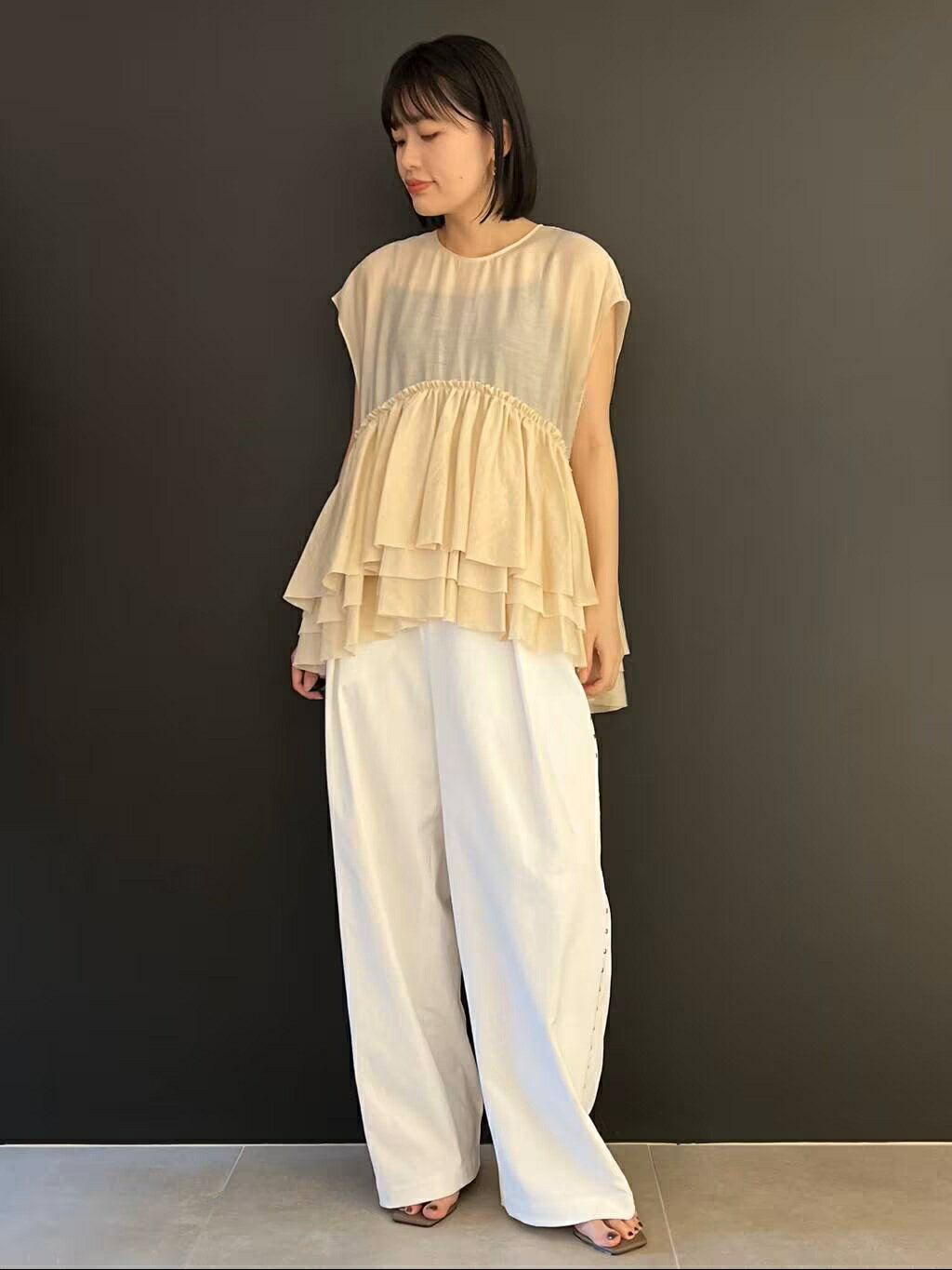 Curensology | シアーギャザーブラウス | Rakuten Fashion(楽天