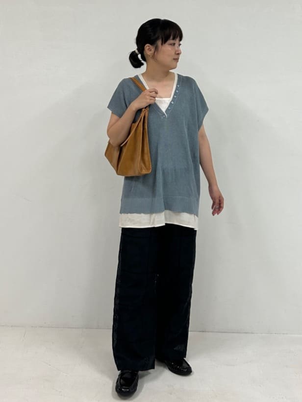 FREAK'S STORE | 限定展開 Vネック レイヤード ボタン ニット フレンチ
